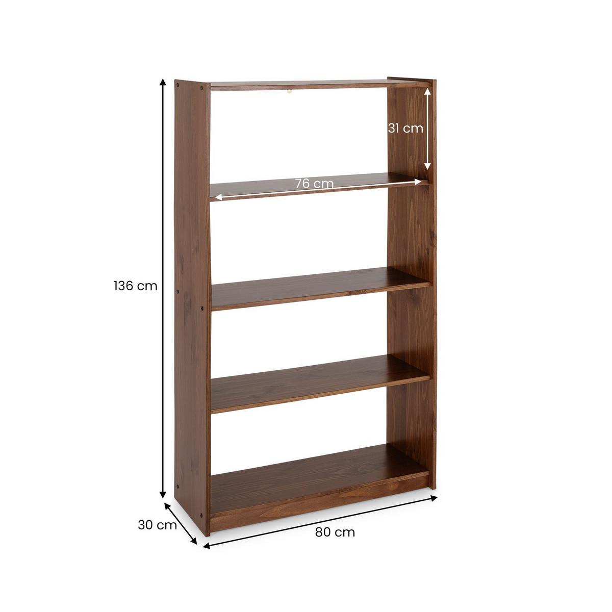 STANDREGAL STANDREGAL Kastanie - Kastanienfarben, Holz (80/136/30cm) - IDIMEX