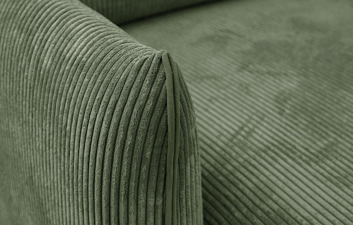 ECKSOFA TAUER 3-Sitzer, olivgrün - Schwarz/Olivgrün, Holzwerkstoff/Kunststoff (173/206cm) - Wozimo