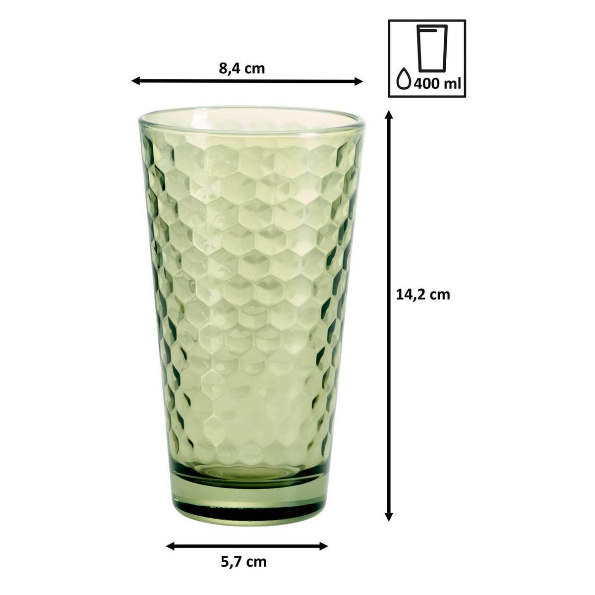 LONGDRINKGLÄSER Favo Oliv 400 ml 6er Set - Olivgrün, Glas (0.4L) - Ritzenhoff Breker