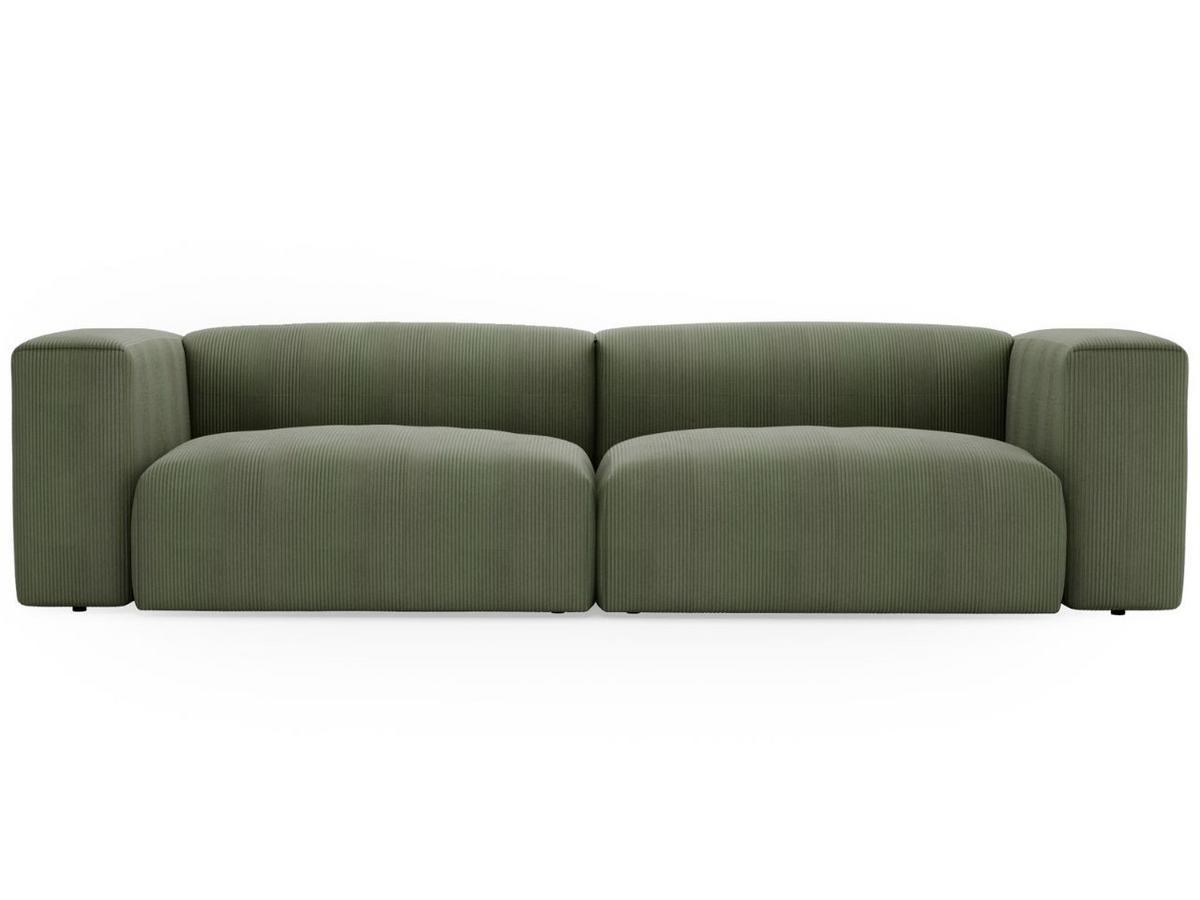 SOFA 240/85/80 Grün Landi - Schwarz/Grün, Kunststoff/Textil (240/85/80cm) - Graingold