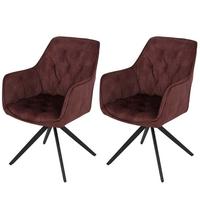 ESSZIMMERSTUHL Rotbraun 2er-Set - Rotbraun, Textil (56/86/60cm) - MCW