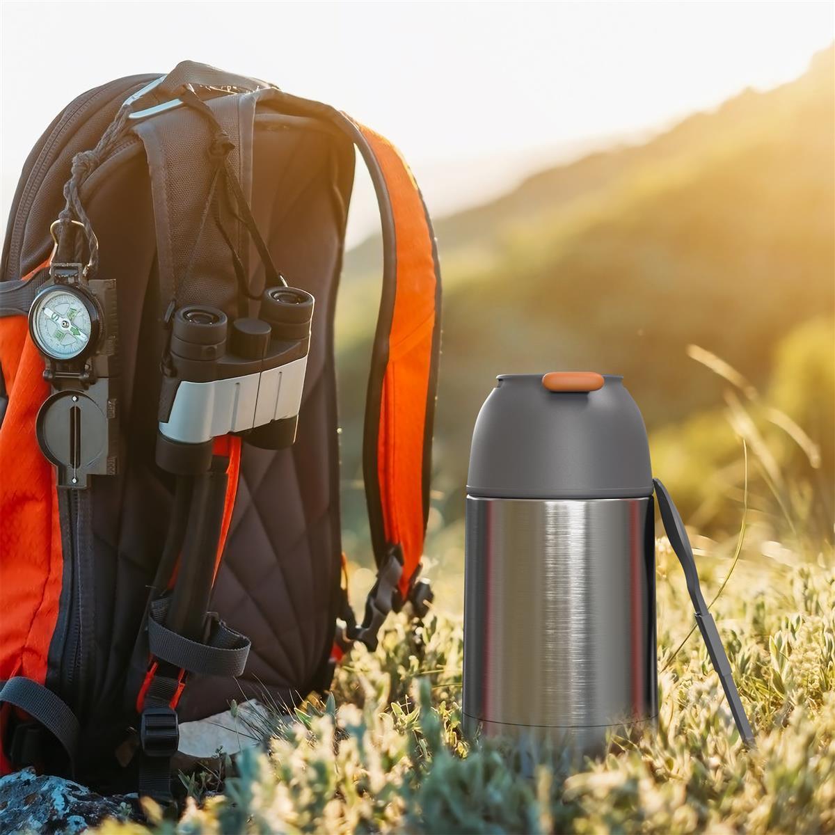 THERMOBEHÄLTER 650ml Auslaufsicher - Grau, Metall (0.65L) - Intirilife