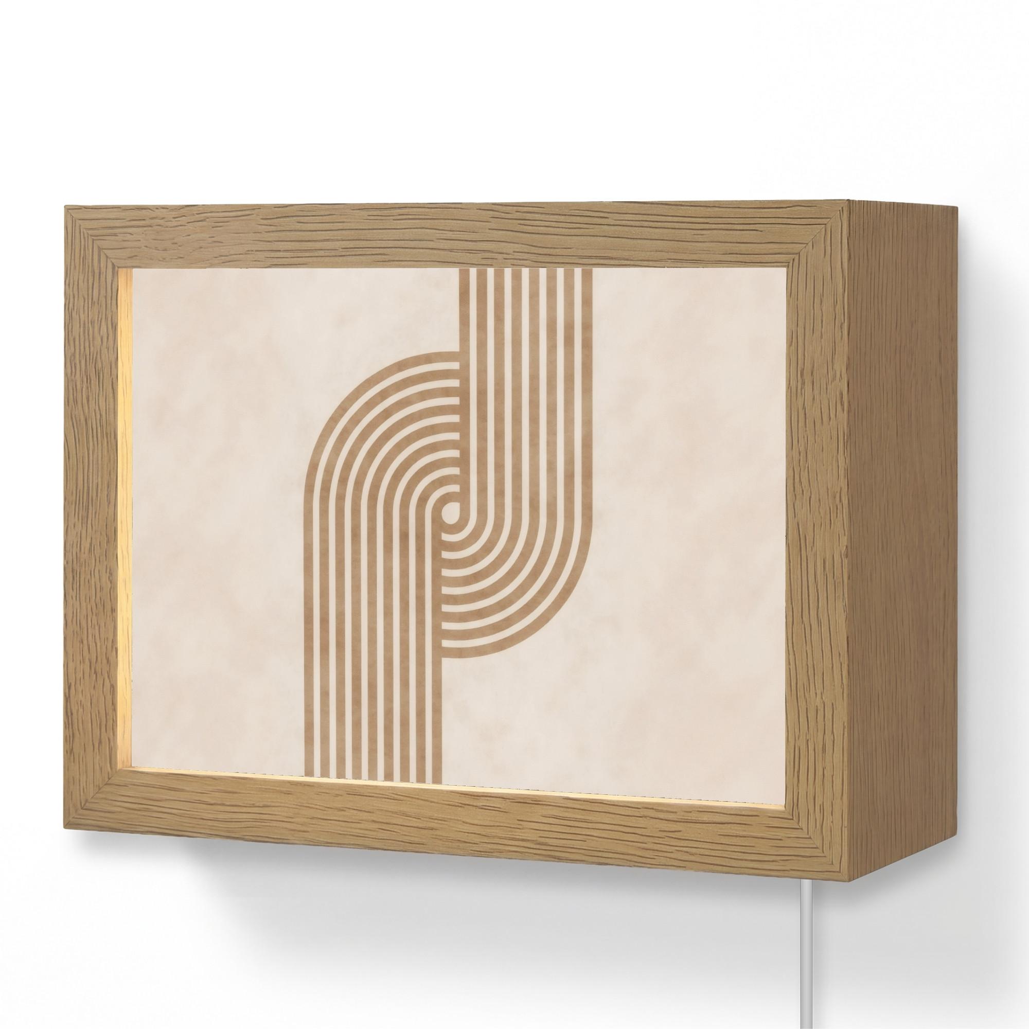 WANDLEUCHTE Symmetrische Biegung - kupferfarbig 20x15 cm - Beige, Holzwerkstoff (20/15/8cm) - OnlyWow