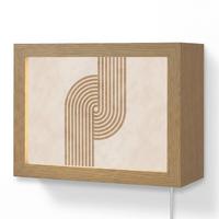 WANDLEUCHTE Symmetrische Biegung - kupferfarbig 20x15 cm - Beige, Holzwerkstoff (20/15/8cm) - OnlyWow