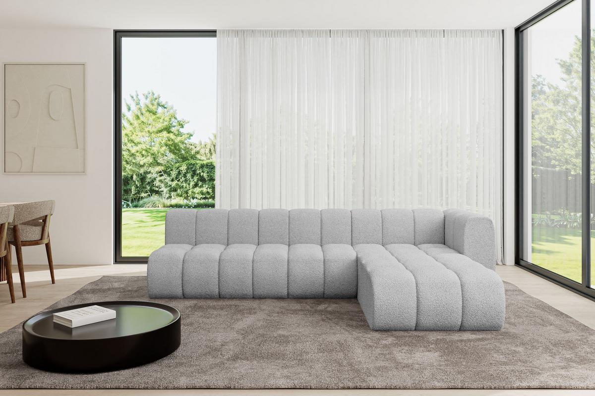 ECKSOFA modulares Sofa Darnel-L2 - 296x177x70 cm Hellgrau - Hellgrau, Holzwerkstoff/Textil (296/177cm) - ALTDECOR