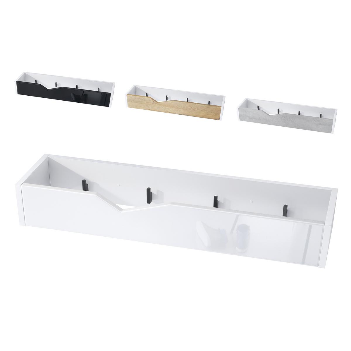 GARDEROBENPANEEL Kolmio Grau Hochglanz - Grau, Holzwerkstoff (83.5/12.5/21cm) - Vladon
