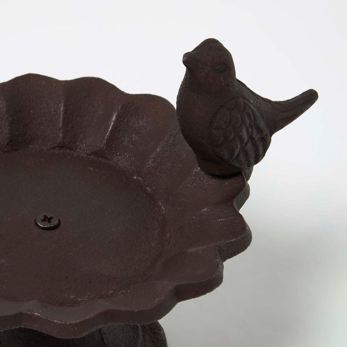 VOGELTRÄNKE stehend, Gusseisen - Braun, Metall (15/14/14cm) - Homescapes