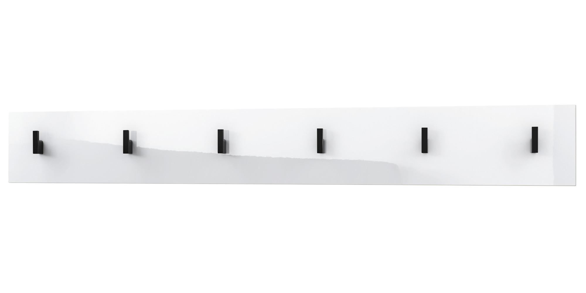 GARDEROBENPANEEL Linea Weiß Hochglanz - Weiß Hochglanz, Holzwerkstoff (110.5/14.5/3.5cm) - Vladon