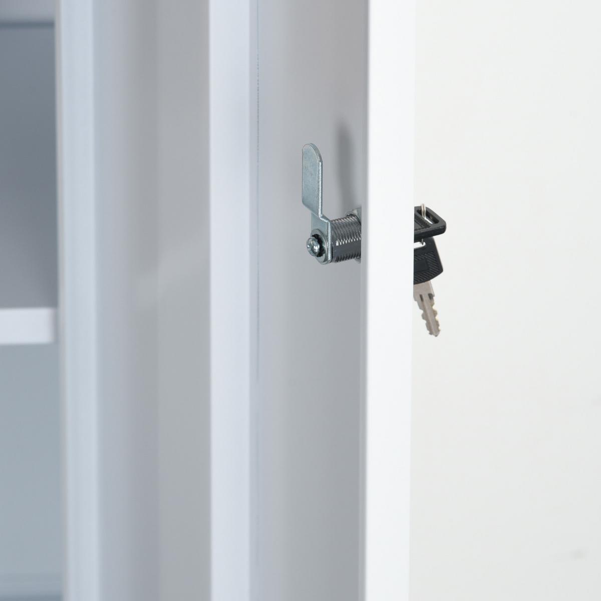 MEHRZWECKSCHRANK Metall weiß - Weiß, Metall (38/138/39cm) - Urban Meuble
