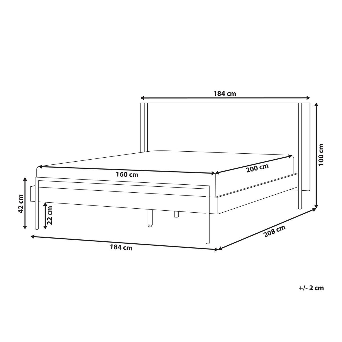 BETT mit Lattenrost 160/200 cm MDF-Platte Dunkelbraun Libermont - Dunkelbraun, Holz (160/200cm) - Beliani