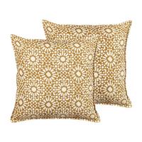 DEKOKISSEN 2er-Set Sandbeige 45/45 cm Ceiba - Beige, Naturmaterialien/Textil (45/45cm) - Beliani