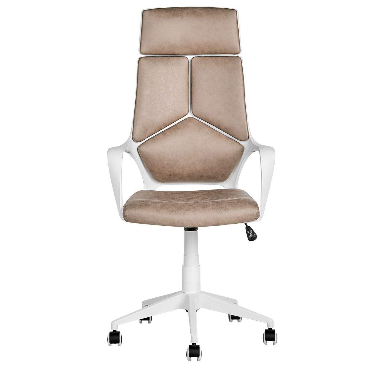 BÜROSTUHL Kunstwildleder Sandbeige Delight - Sandfarben, Textil (64/116/64cm) - Beliani
