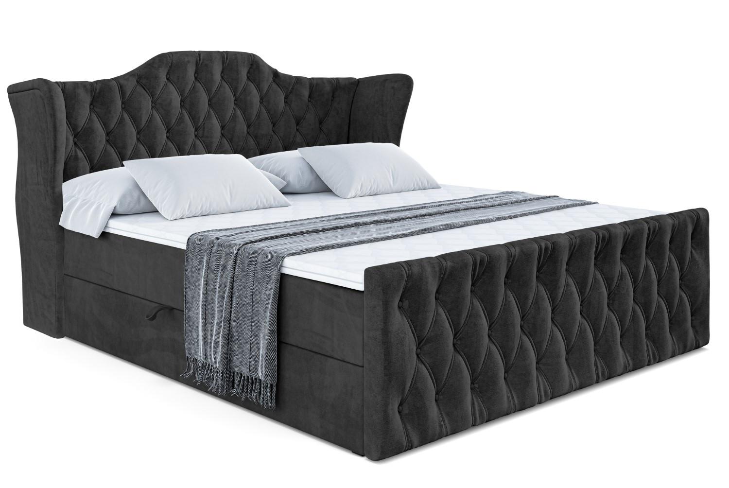 BOXBETT VILA-Z - 140x200 cm - H4 - Schwarz - Schwarz, Holzwerkstoff (140/200cm) - ALTDECOR