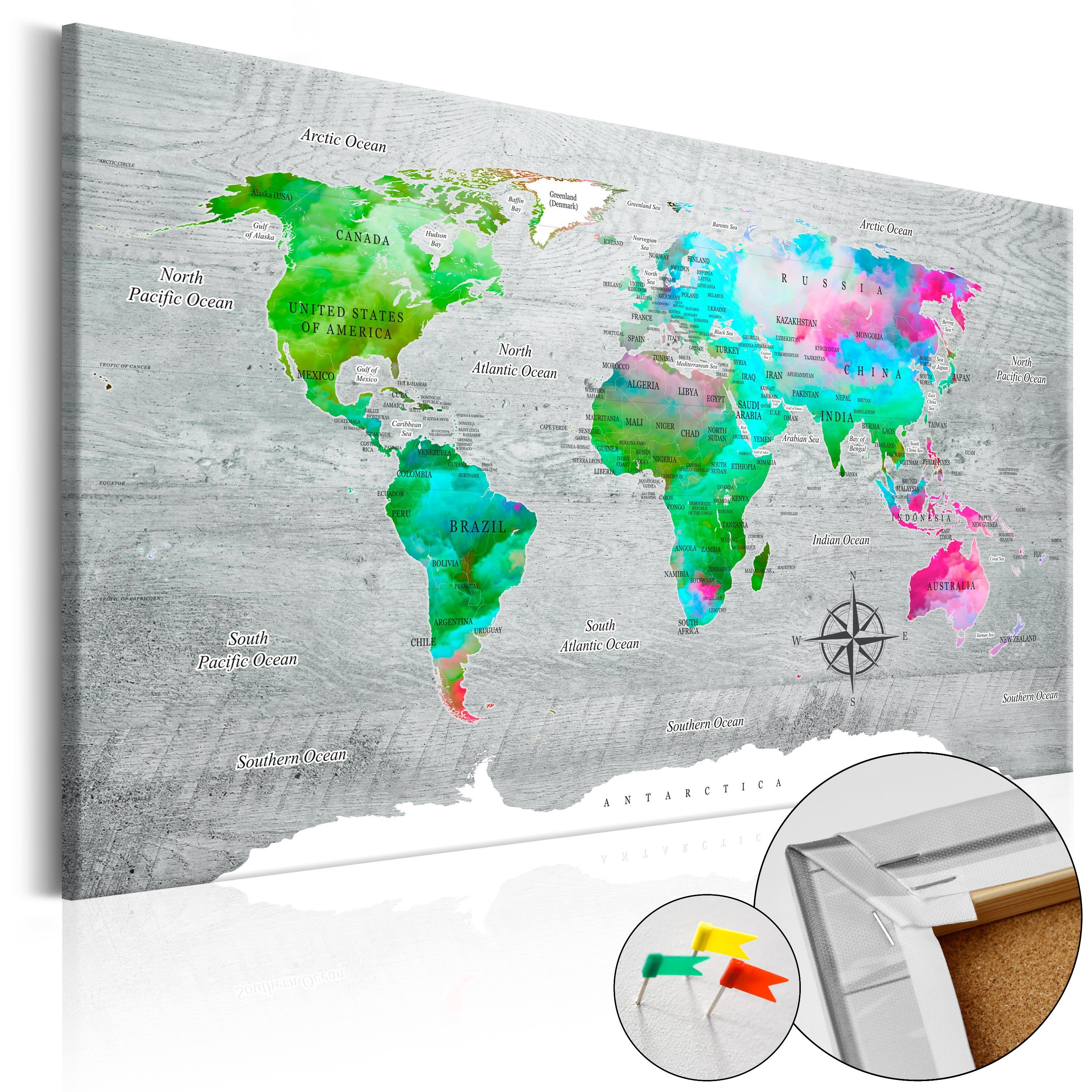 PINNWANDBILDER Grau 90/60 cm - Blau/Grau, Naturmaterialien/Textil (90/60cm) - KUNSTLOFT