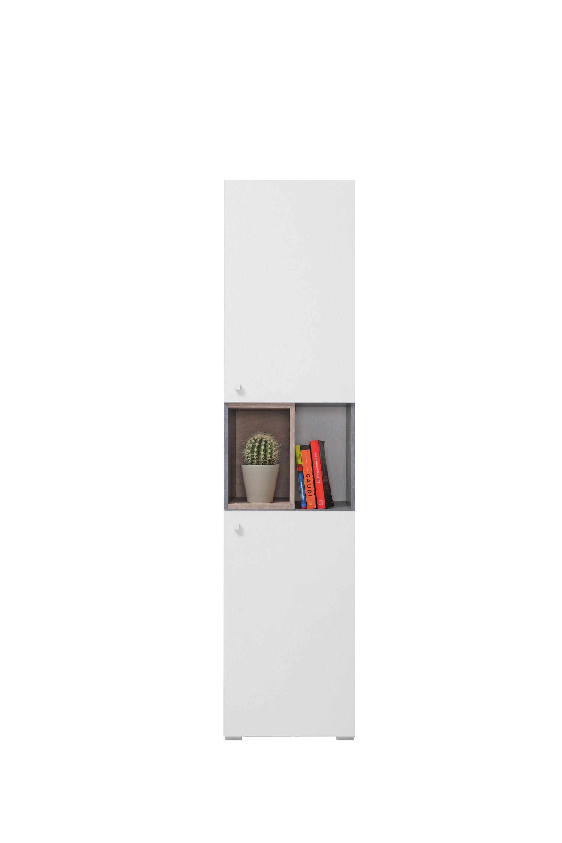 BÜCHERREGAL GALIA 45x40x190 cm, Regal Taupe - Weiß, Holzwerkstoff (45/190/40cm) - MASSENO