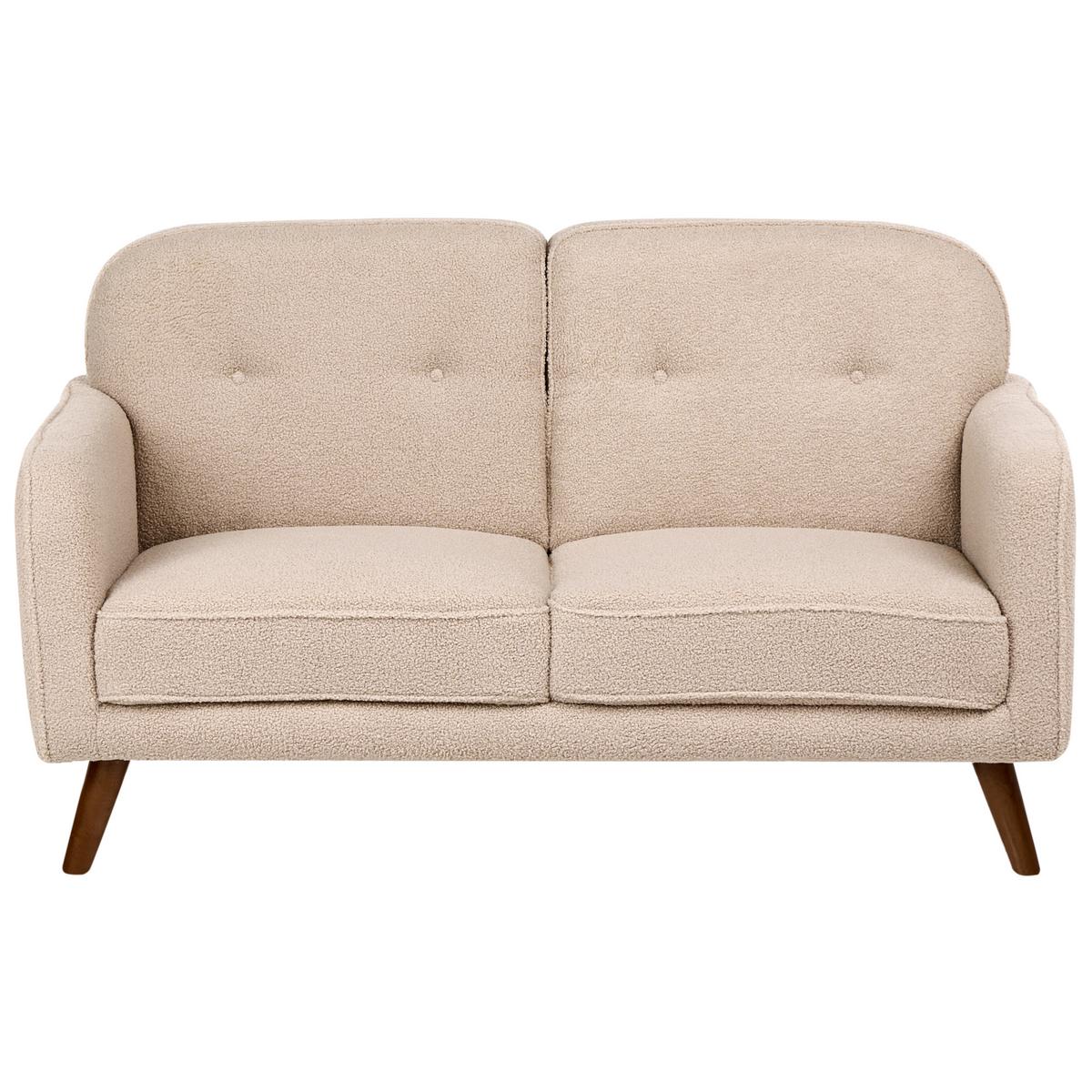 2-SITZER-SOFA Bouclé Beige Ettrum - Beige/Braun, Textil (149/87/84cm) - Beliani