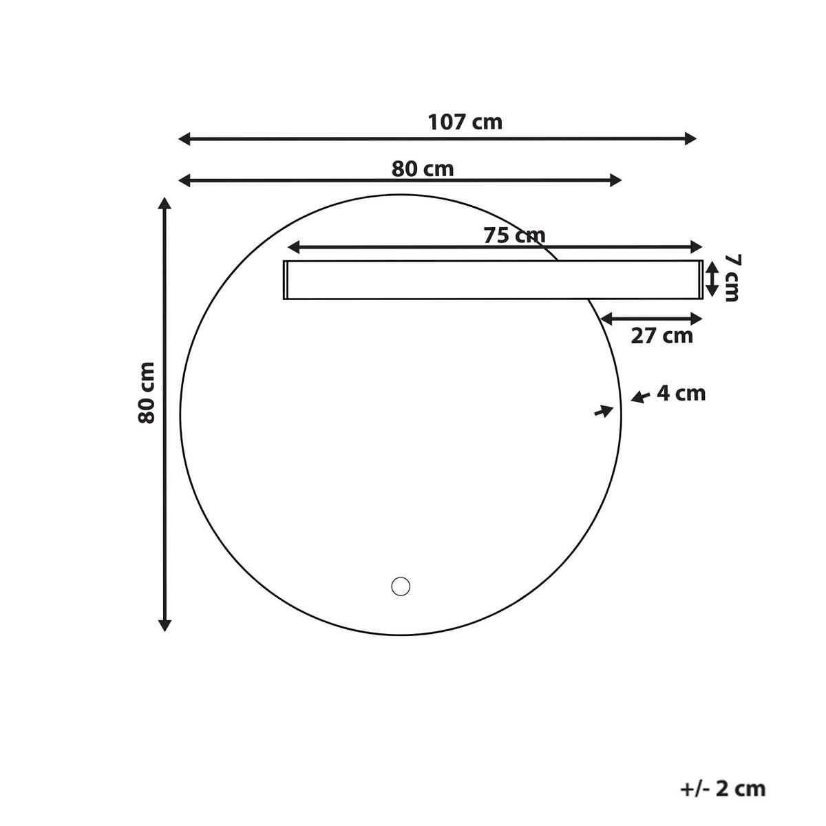 LED-BADEZIMMER-SPIEGEL 107/90 cm Silber Anost - Silberfarben, Glas (107/90/4cm) - Beliani