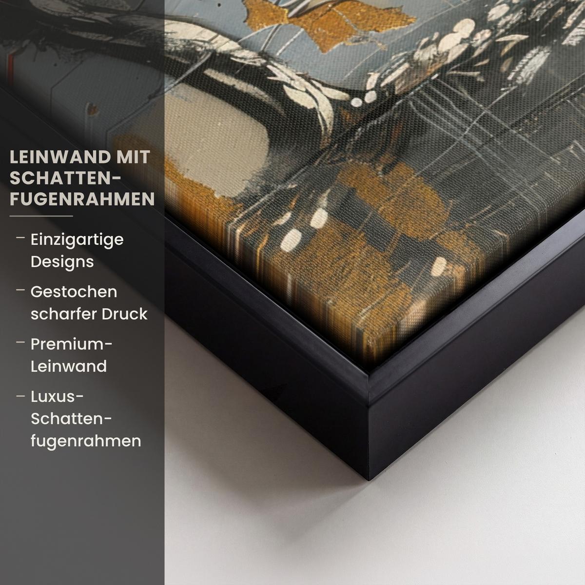 LEINWAND Bilder mit Rahmen - Baum - Graffiti - Banksy-Stil - Ballon-Mädchen - 70x100 - Blaugrau, Textil (70/100cm) - MuchoWow