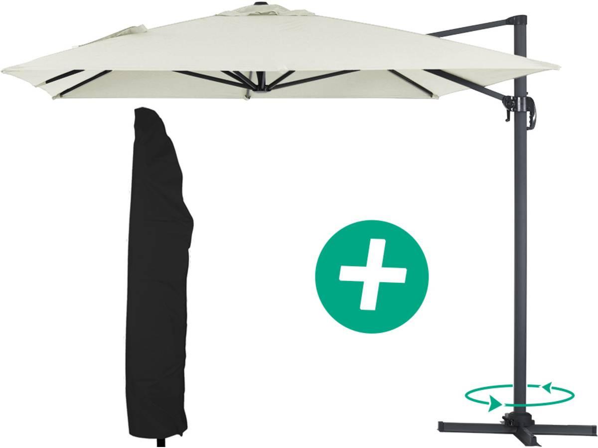 SONNENSCHIRM sun 4 Ekru - Beige, Metall (400/300cm) - Habitat Garten