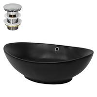 WASCHBECKEN - Schwarz, Keramik (38/19/59cm) - ML-DESIGN