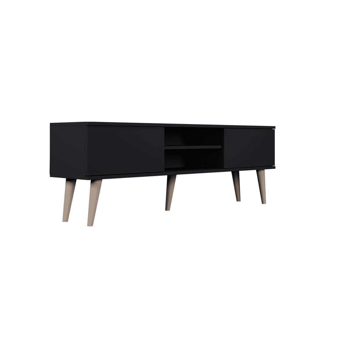 TV-MÖBEL Toronto Schwarz - Schwarz, Holzwerkstoff (160/55/35cm) - Petits-meubles