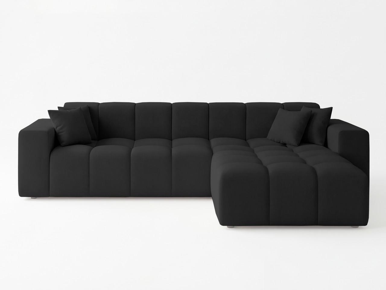 ECKSOFA Loopo Schwarz Rechts - Schwarz, Holz/Textil (265/180cm) - Graingold