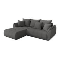 ECKSOFA mit Schlaffunktion Ottomane Links TOKO-L 277x194x86 Grau Bouclé - Schieferfarben/Schwarz, Holzwerkstoff/Kunststoff (277/194cm) - ALTDECOR