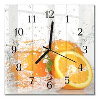 WANDUHR aus Glas 30x30 cm - Orangen - Orange, Glas (30/30/0.4cm) - TULUP