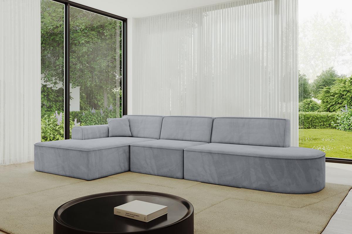 ECKSOFA Ottomane Links IREA-L2-v3 - 327x165x77 cm Grau - Titanfarben, Holzwerkstoff/Textil (327/165cm) - ALTDECOR