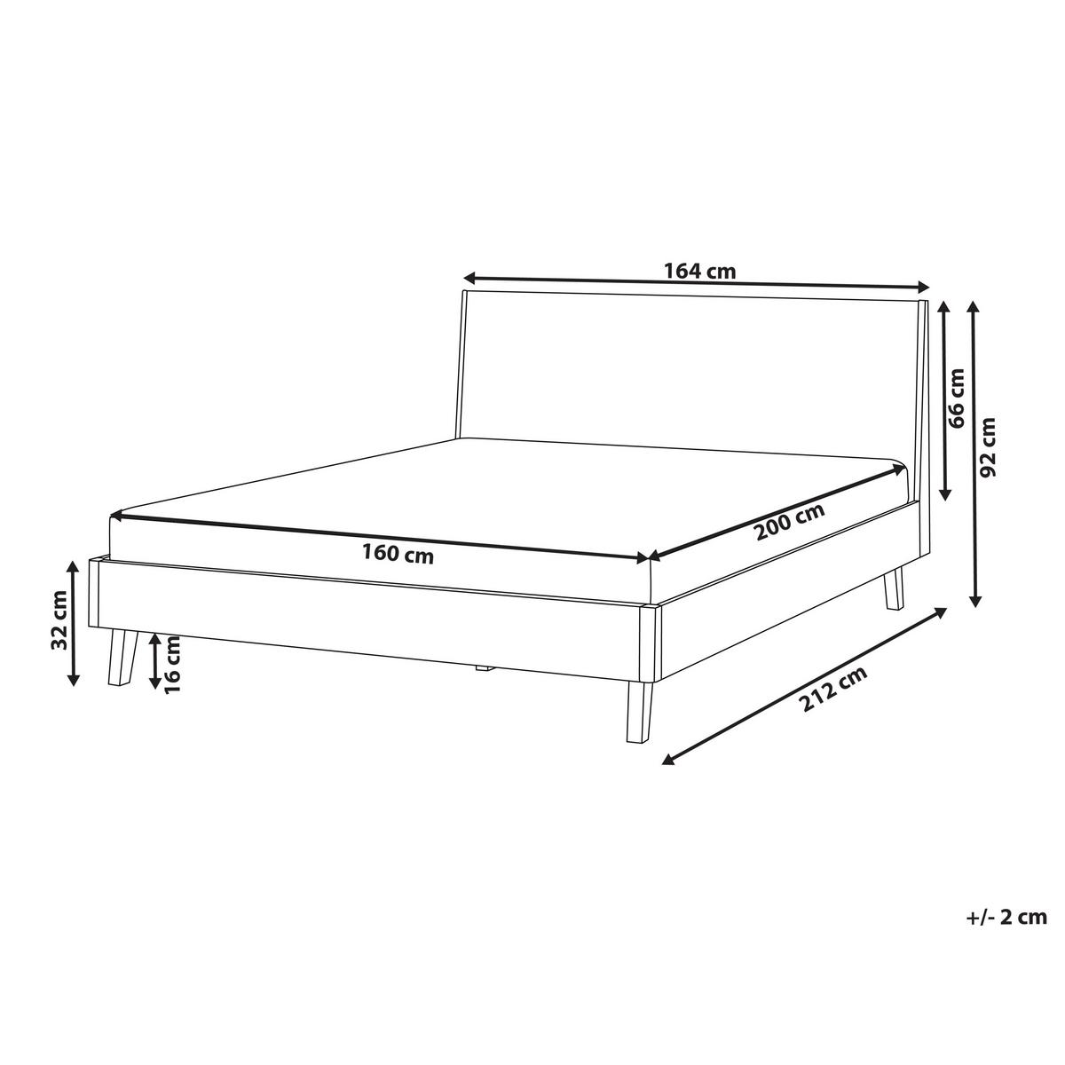 BETT mit Lattenrost 160/200 cm Hellbraun Wizernes - Hellbraun, Holzwerkstoff (160/200cm) - Beliani