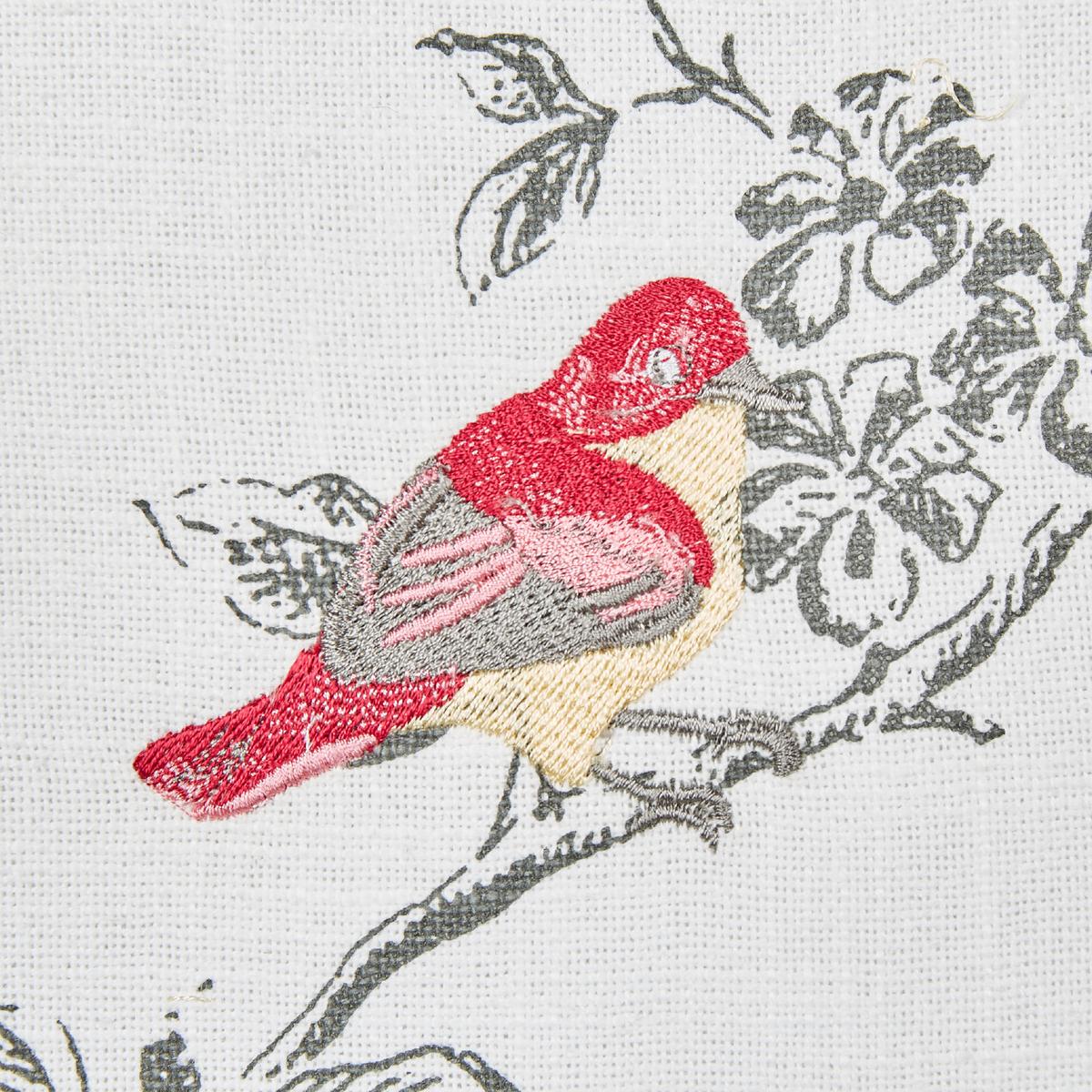 DEKOKISSEN Weiß 45/45 cm Dillenia - Multicolor/Weiß, Textil (45/45/6cm) - Beliani