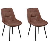 ESSZIMMERSTUHL 2er-Set Kunstleder Braun Melrose - Braun, Kunststoff (51/85/58cm) - Beliani