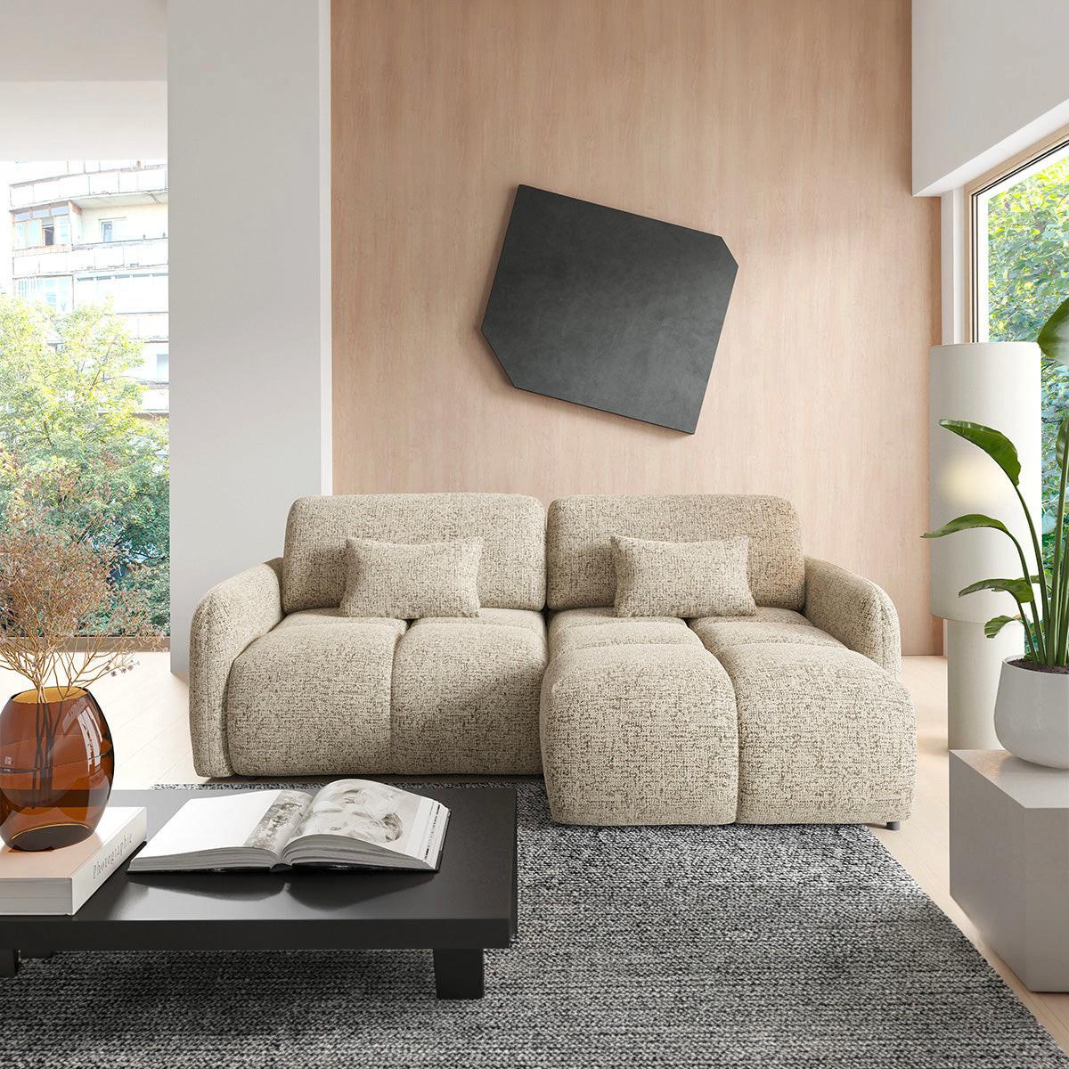 ECKSOFA Vittoria Beige meliert - Beige, Holz (240/165cm) - Petits-meubles