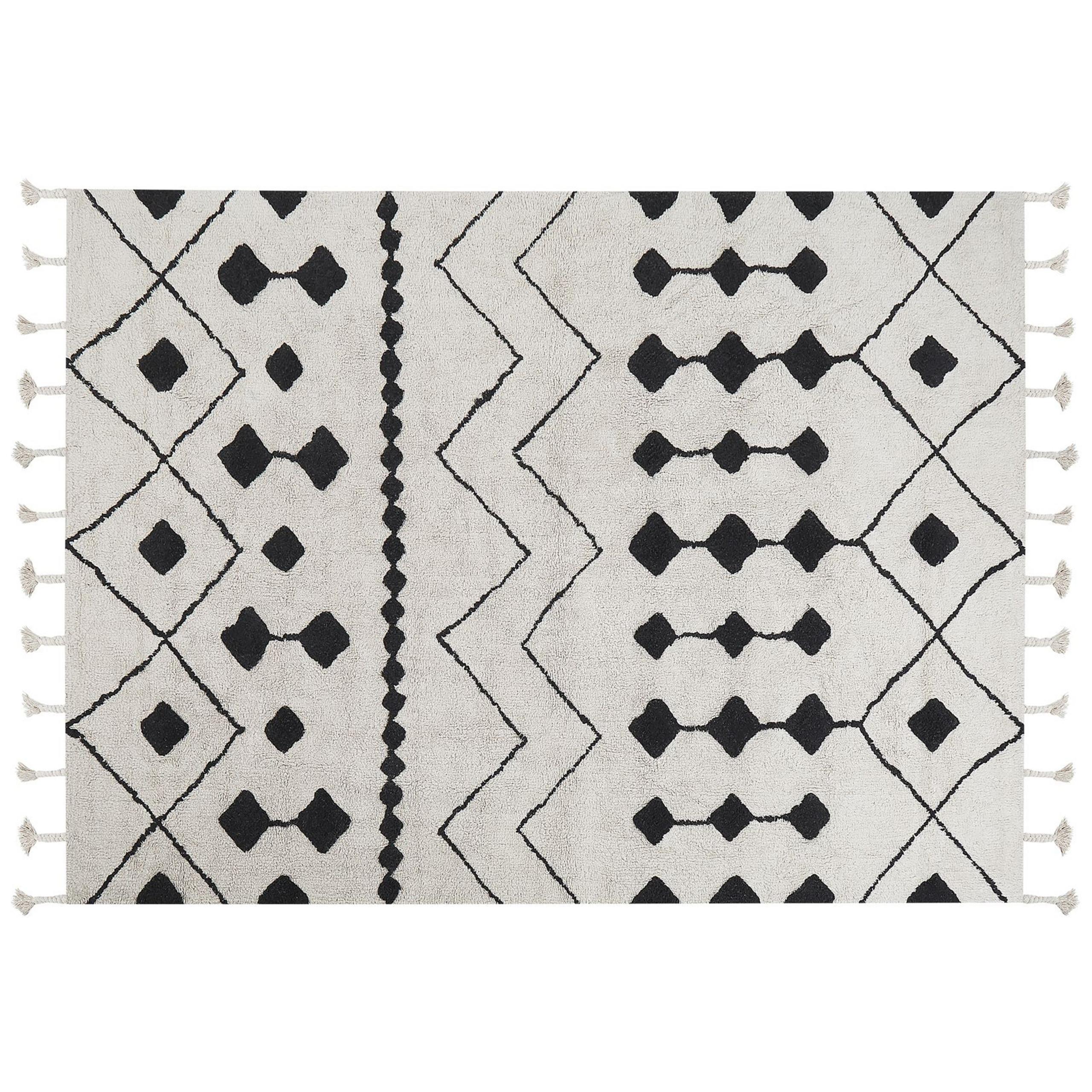 KURZFLOR-TEPPICH Khemisset 230/160 cm - Weiß, Textil (160/230cm) - Beliani