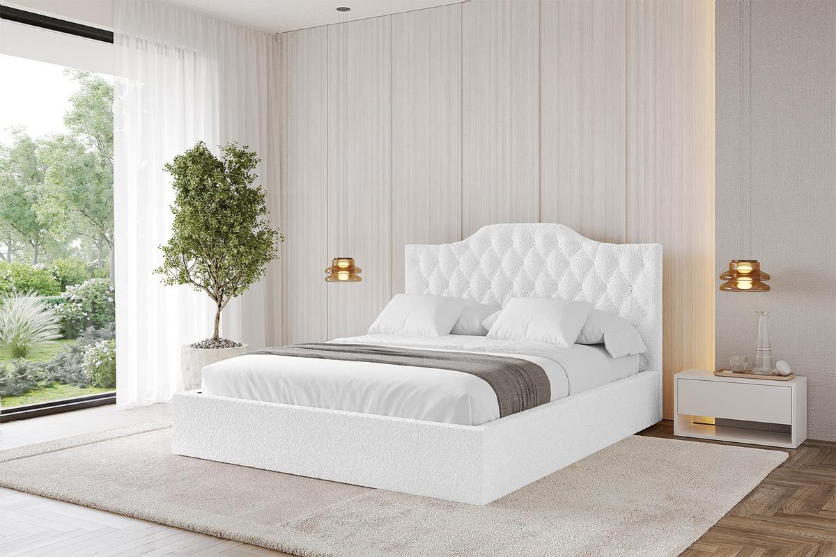 POLSTERBETT mit Bettkasten und Lattenrost, Boxbett ohne Matratze - FALIO 120x200 Weiß - Weiß, Holzwerkstoff/Textil (120/200cm) - ALTDECOR
