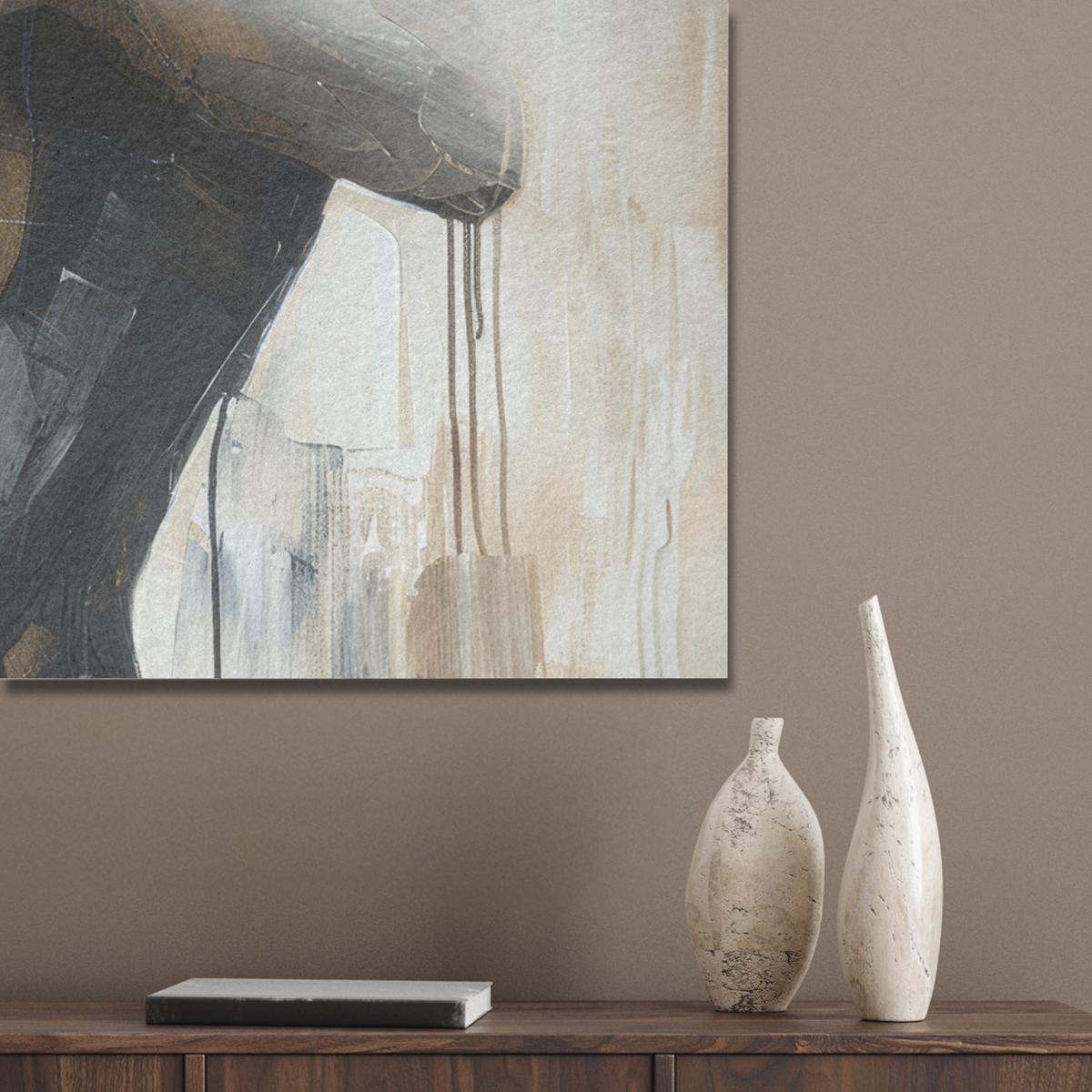 AKUSTIKBILD Abstrakt - Liebe - Schwarz und weiß - Modern Akustikpaneele 90x90 cm - Schwarz, Kunststoff (90/90/0.9cm) - MuchoWow