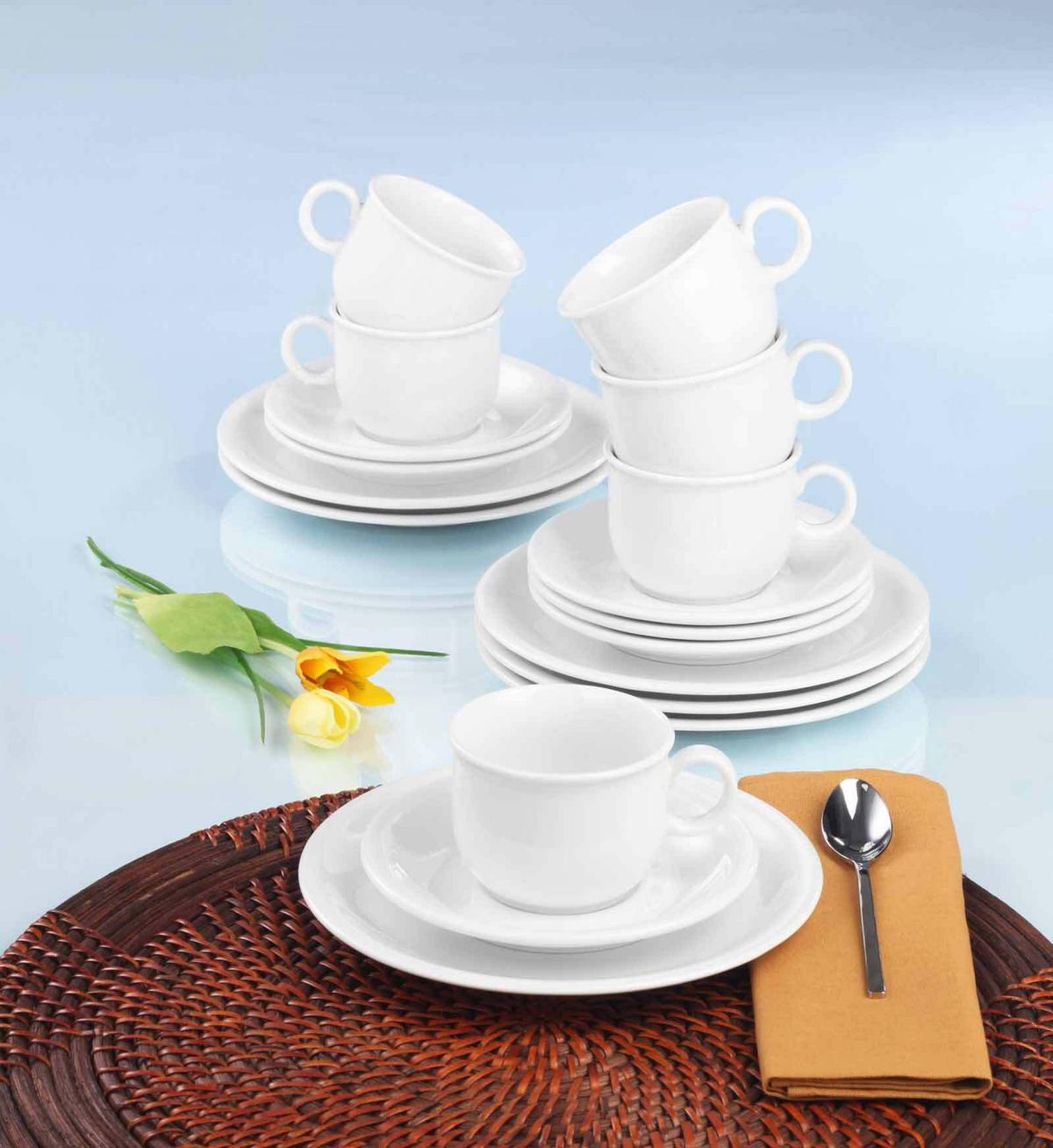 KAFFEESERVICE Compact Weiß weiß 18-tlg. - Weiß, Keramik (24/18.1/43cm) - Seltmann Weiden