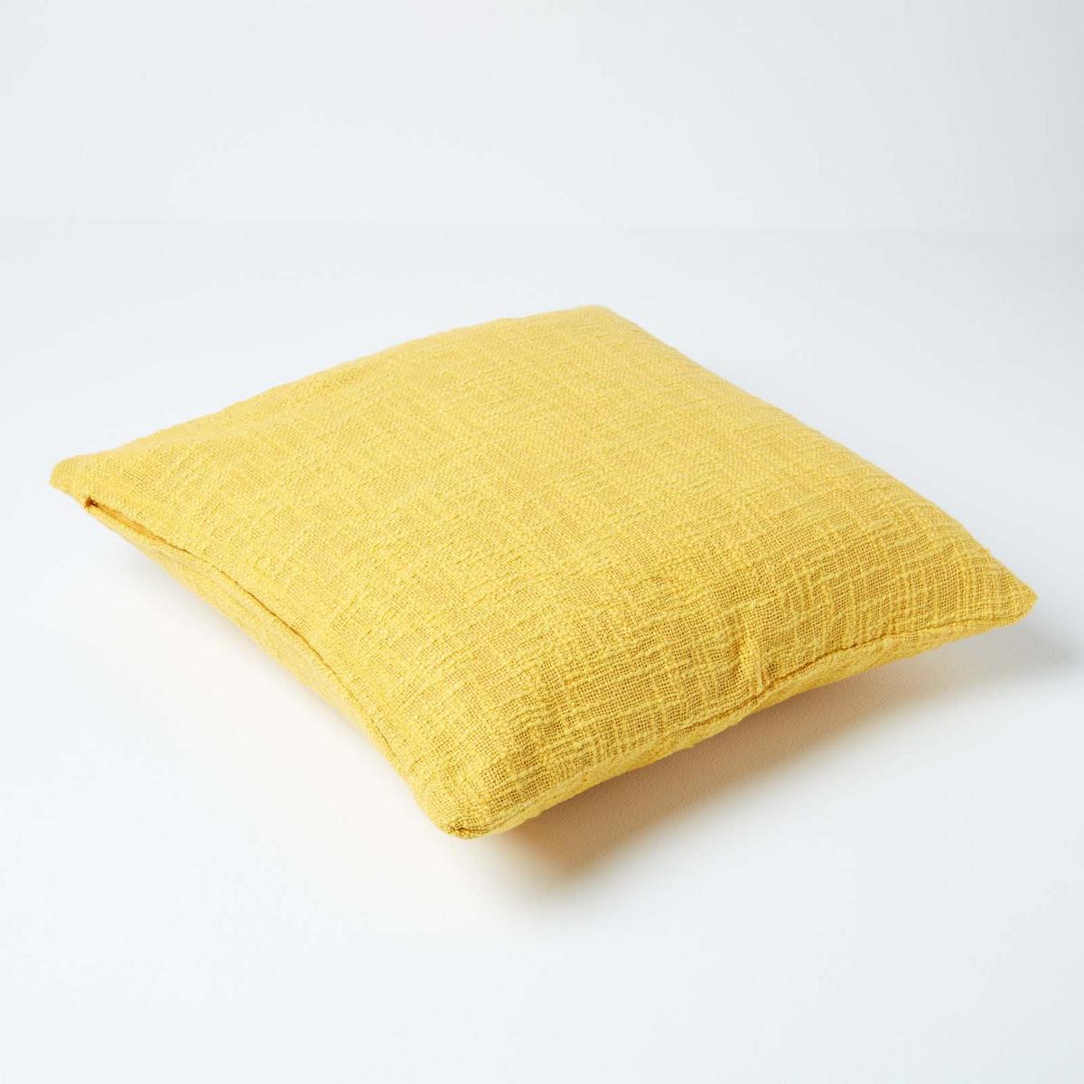 KISSENHÜLLE Nirvana Slub 45/45 cm, 100% Baumwolle - Gelb, Textil (45/45cm) - Homescapes