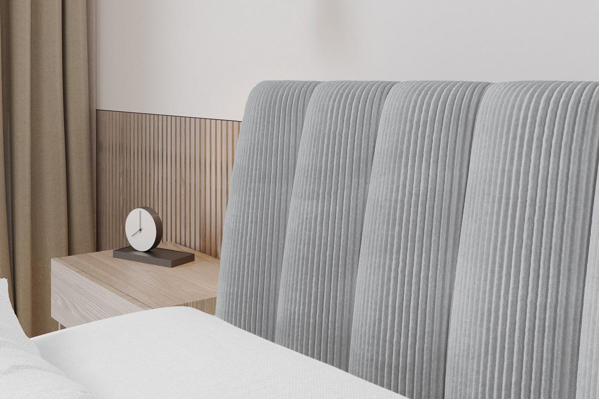 POLSTERBETT mit Bettkasten und Lattenrost, Boxbett ohne Matratze - ILAN 160x200 Grau - Alufarben, Holzwerkstoff/Textil (160/200cm) - ALTDECOR