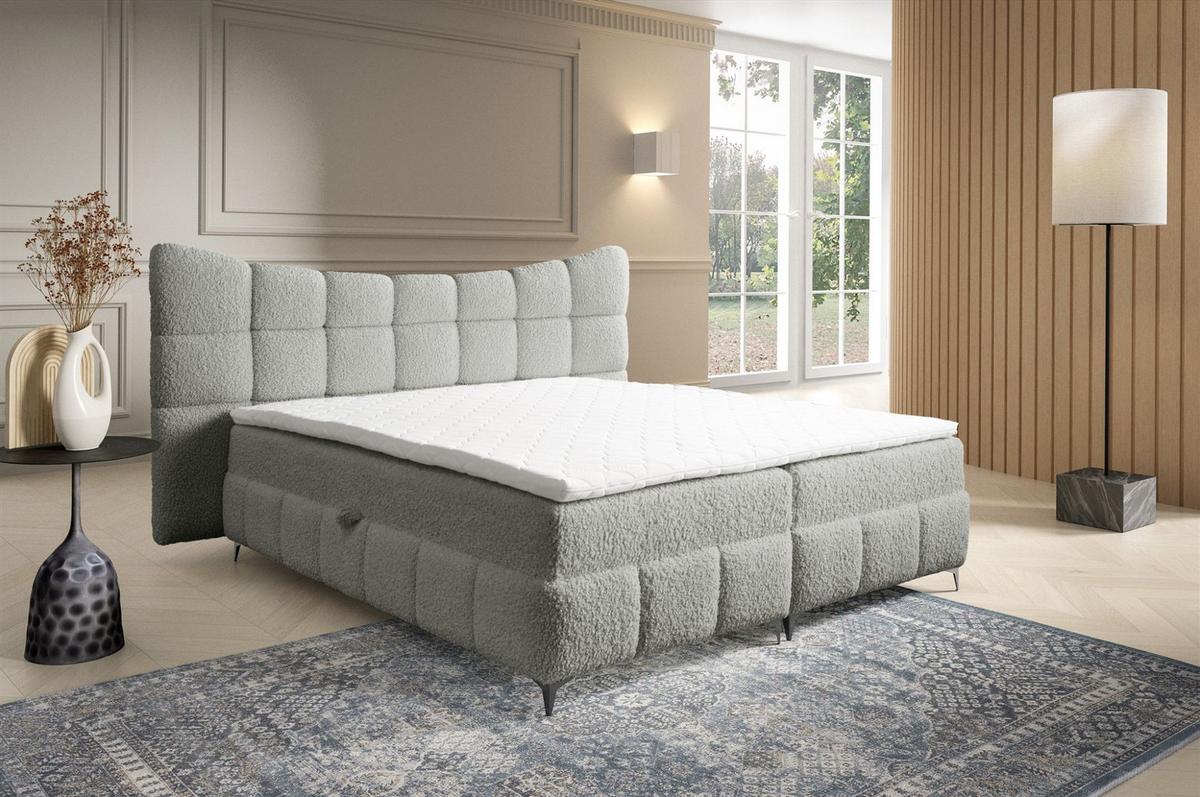 BOXBETT Nova In Rolf - Grau, Holzwerkstoff/Textil (120/200cm) - Fun Möbel