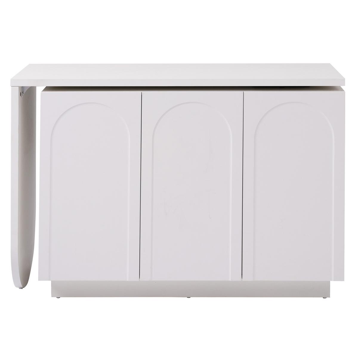 SCHREIBTISCH Weiß mit 360° Drehfunktion Flexibler Eckschreibtisch & Sideboard - Weiß, Holzwerkstoff (40/110/75cm) - Urban Meuble