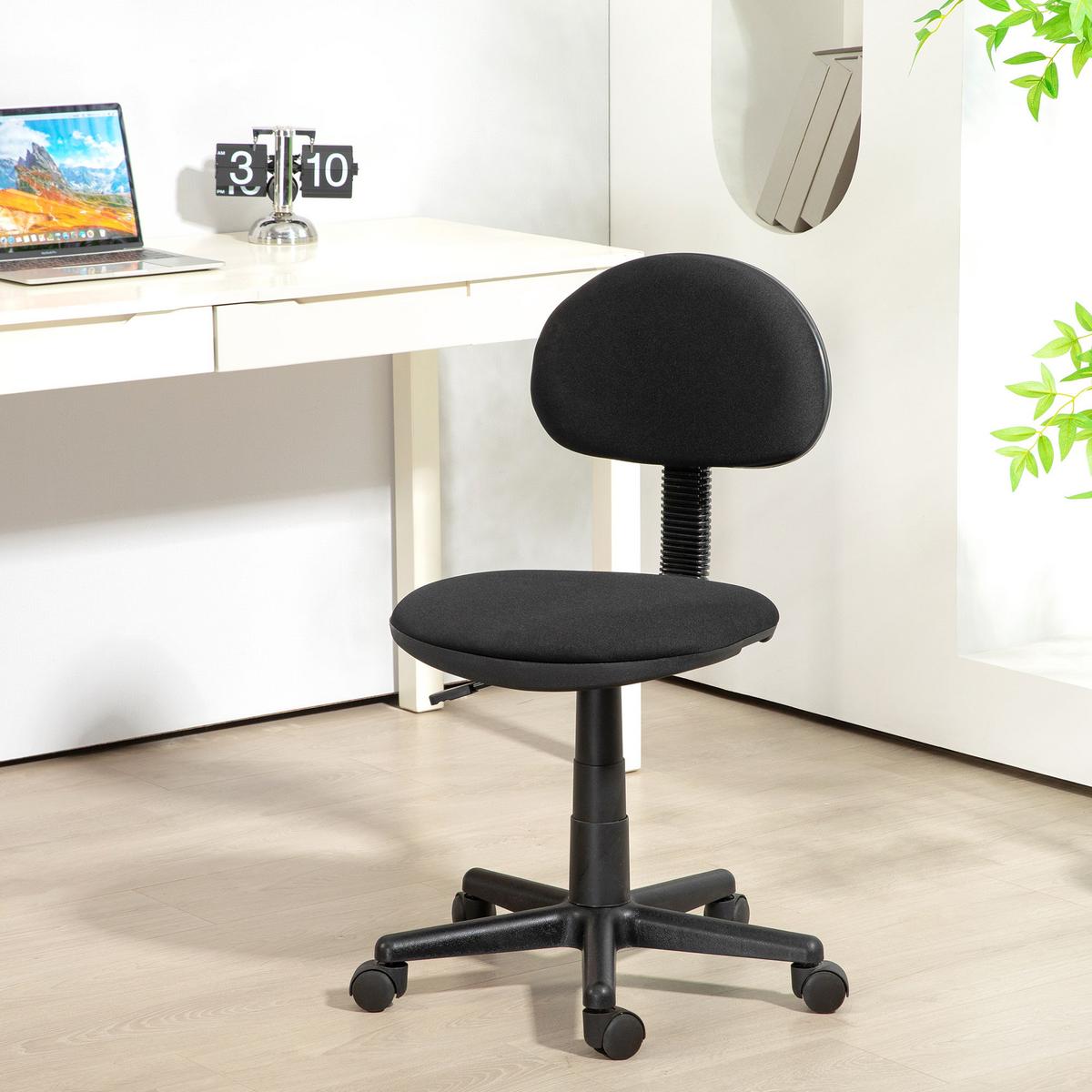 BÜROSTUHL Polyester Schaumstoff Schwarz - Schwarz, Kunststoff (43/85/51cm) - HOMCOM