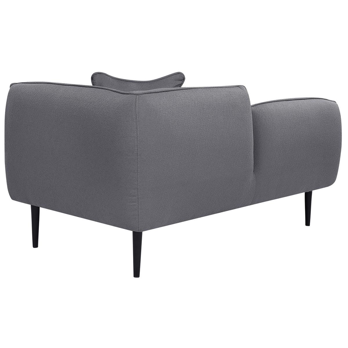 CHAISELONGUE Bouclé dunkelgrau rechtsseitig Chevannes - Schwarz/Grau, Textil (138/74/77cm) - Beliani