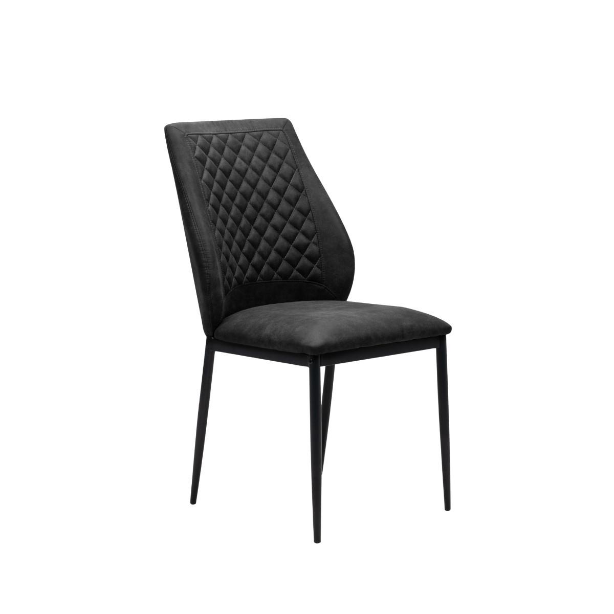 ESSZIMMERSTÜHLE STOFF MIT METALLGESTELL 4er set 45/90/45 cm - Dunkelgrau, Metall (45/90/48cm) - Calicosy