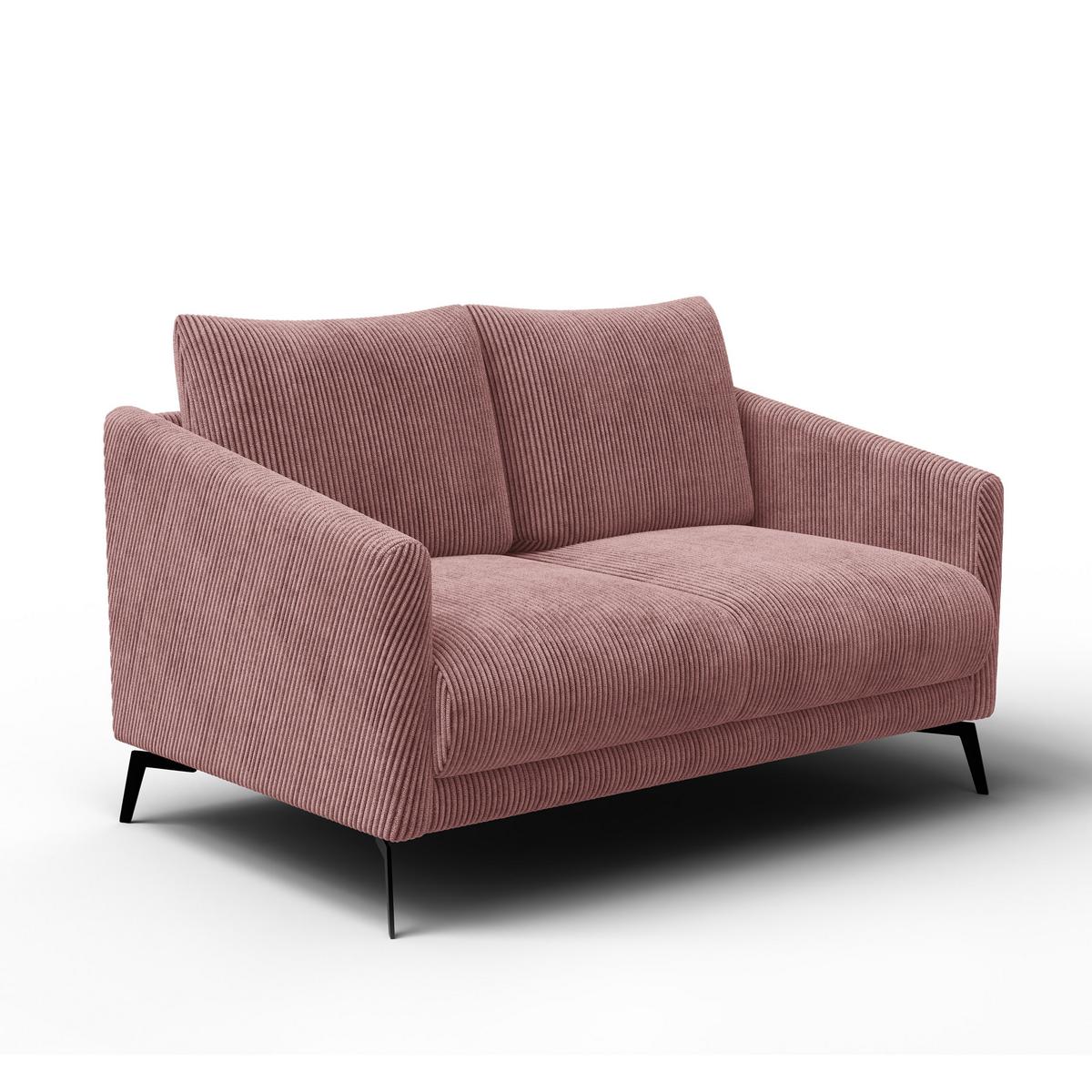 SOFA VILT 2-Sitzer, altrosa - Altrosa/Schwarz, Holzwerkstoff/Textil (142/89/94cm) - Wozimo