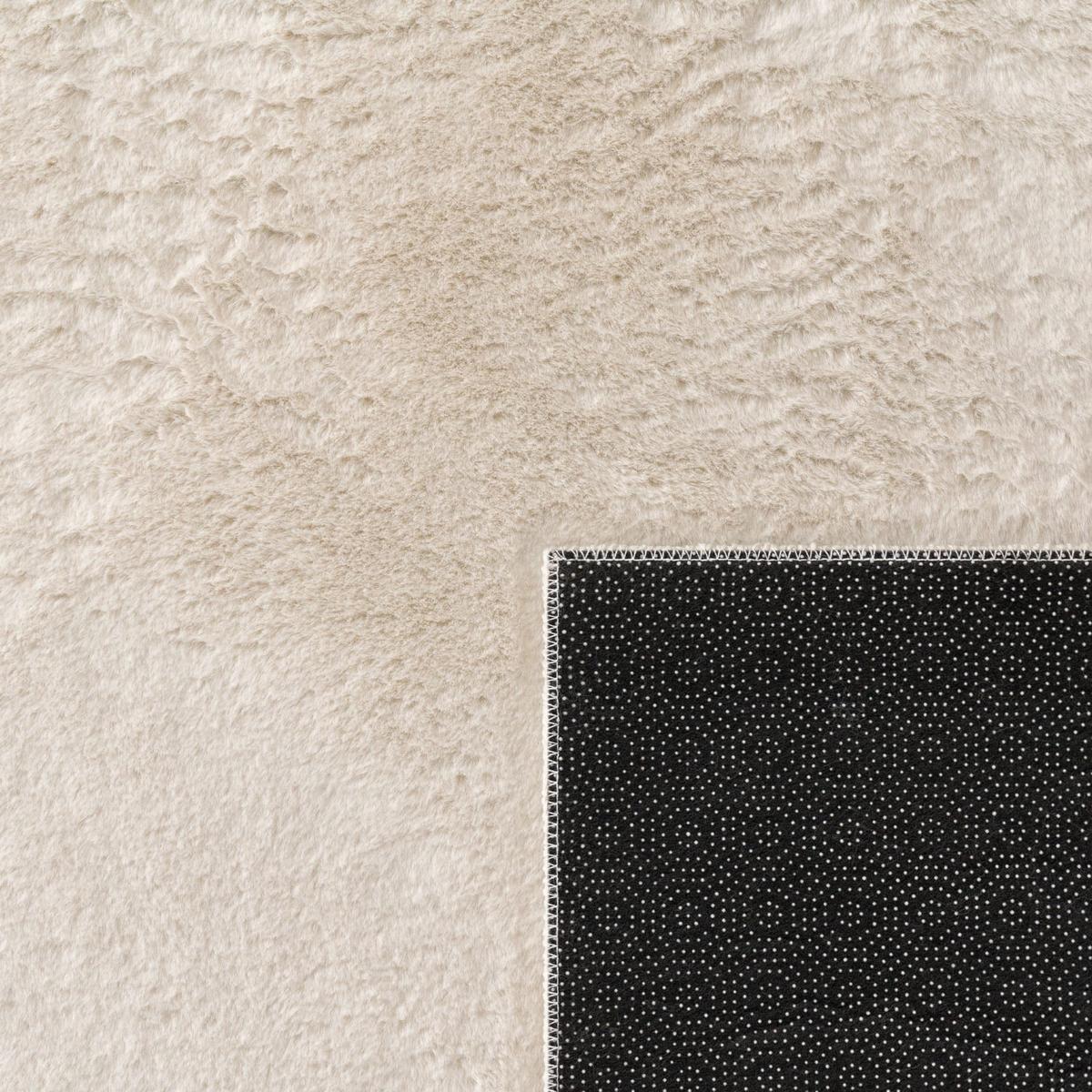 KURZFLORTEPPICH, einfarbig, aus Polyester, Creme, Ø 100 cm - Beige, Textil (100/100cm) - KADIMA DESIGN