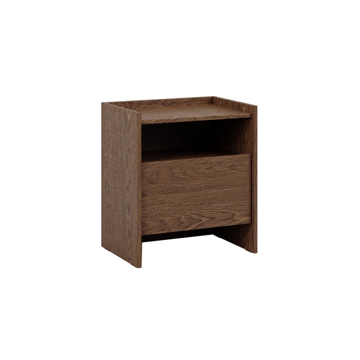 NACHTTISCH Japandi Dunkles Holz - Braun, Holzwerkstoff (53/60.5/38cm) - Petits-meubles