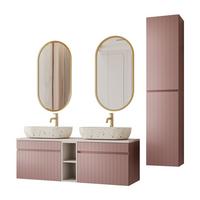 BADEZIMMER-SET FLORIS II - Rosa, Holzwerkstoff (140/46/45.6cm) - Lookway