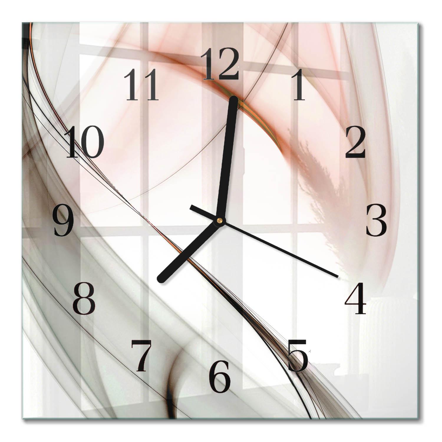 WANDUHR aus Glas 30x30 cm - Abstraktion - Braun, Glas (30/30/0.4cm) - TULUP