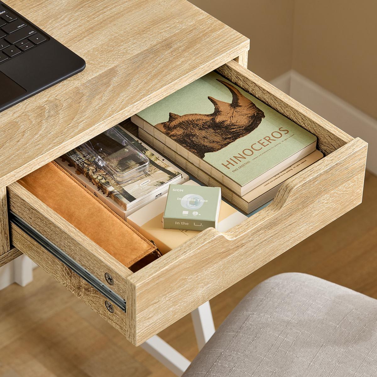 SCHREIBTISCH NATUR - Naturfarben, Holzwerkstoff (50/81/100cm) - SoBuy